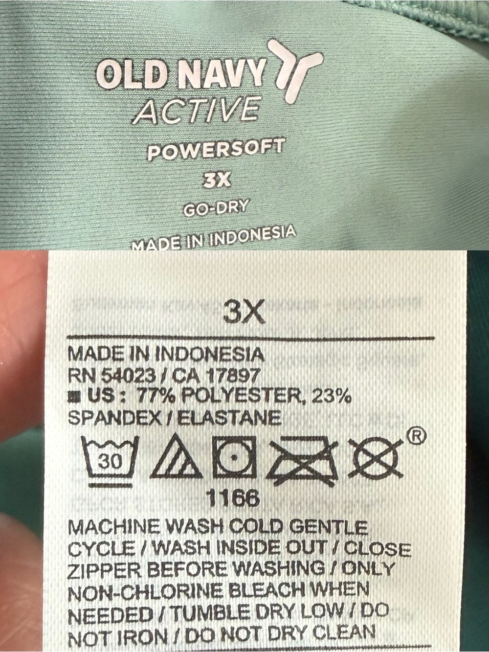 Old Navy Womens Top English Ivy Green PowerSoft 1/2-Zip Sleeveless Crop Size 3X - Picture 10 of 10